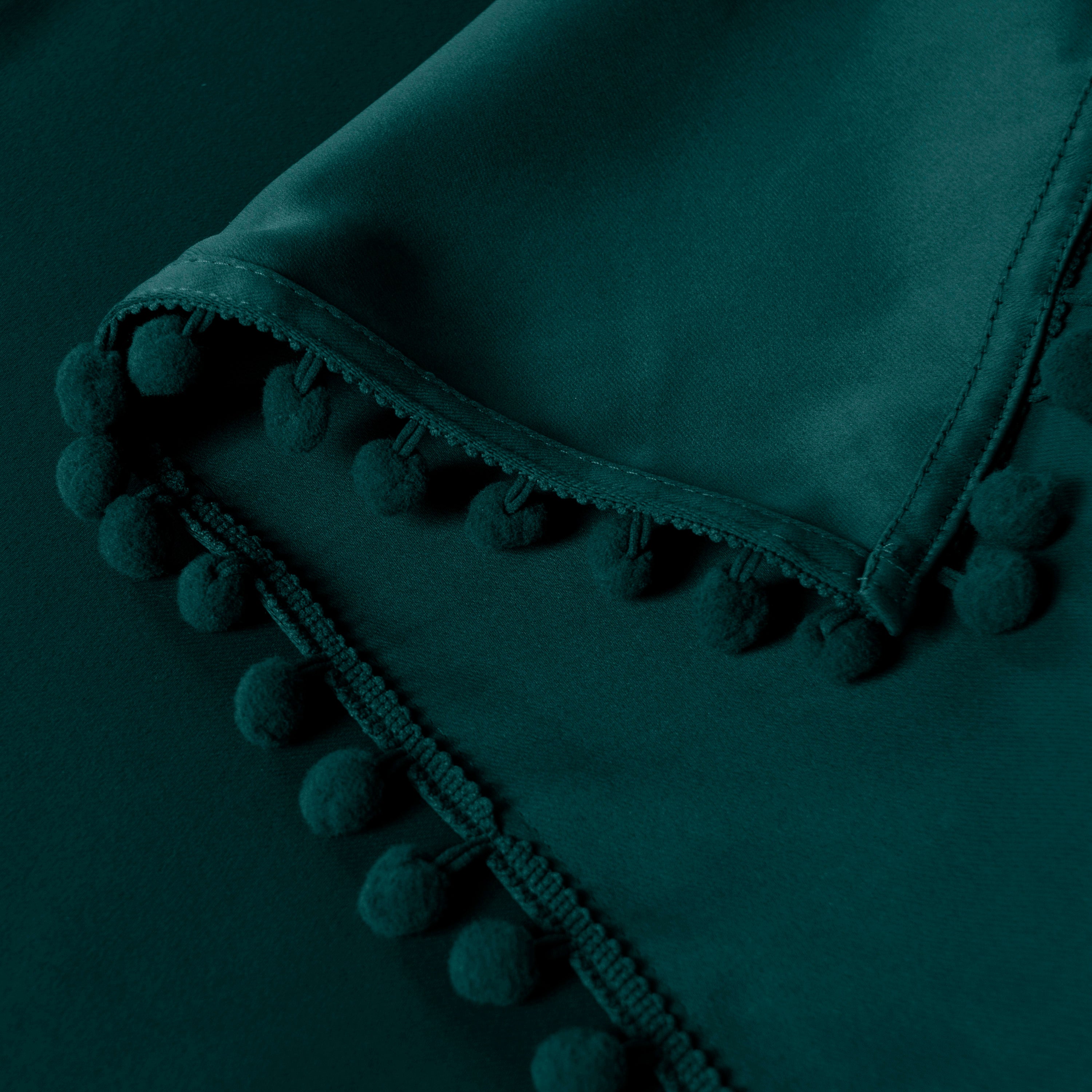 Rideau occultant thermique avec galon pompons pour salon et chambre
