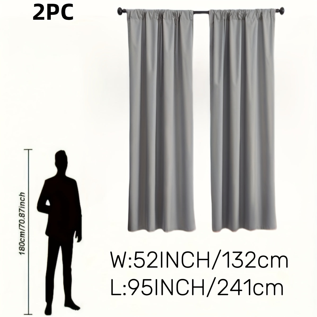 Rideaux occultants 100 % blackout à double panneau pour chambre et salon au style moderne