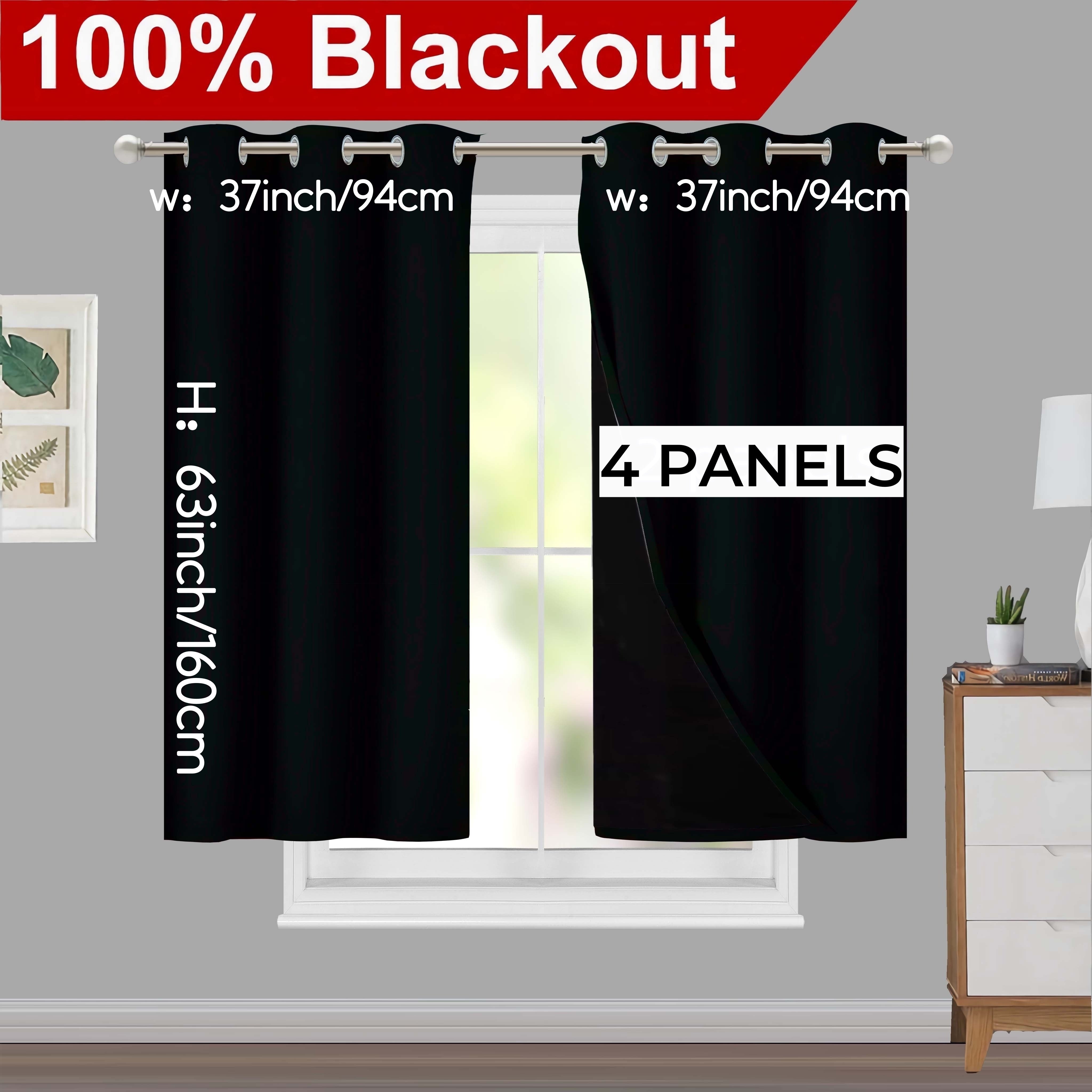 Rideaux occultants 100 % blackout à œillets – lot de 4 panneaux pour chambre et salon