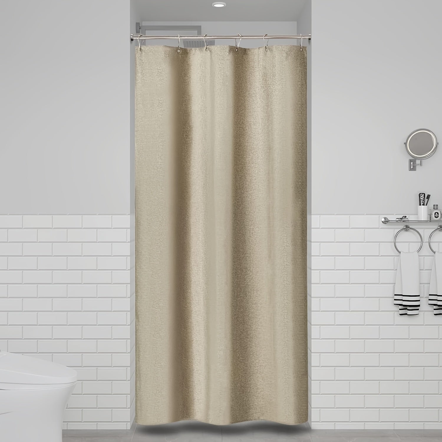 Rideau de douche épais en polyester jacquard avec œillets métalliques