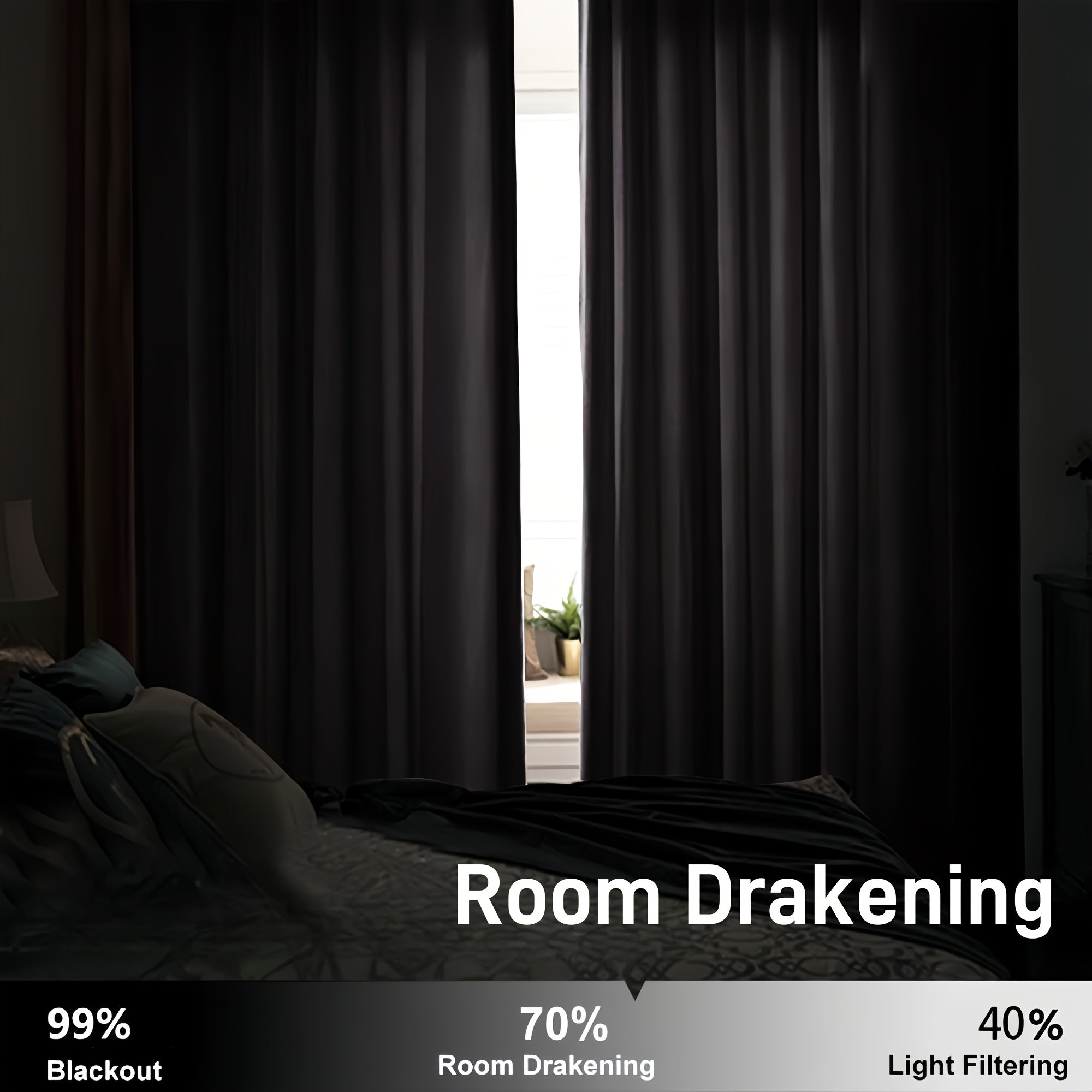 Rideau flanelle occultant large en polyester pour porte-fenêtre