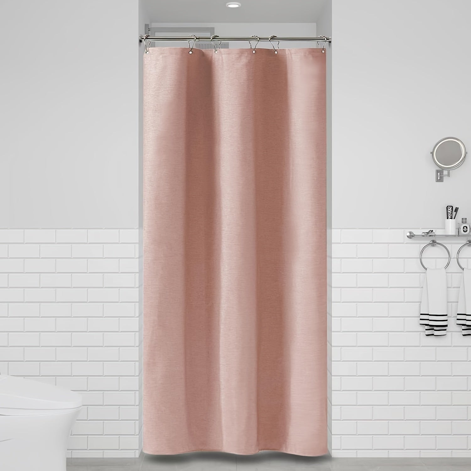 Rideau de douche épais en polyester jacquard avec œillets métalliques