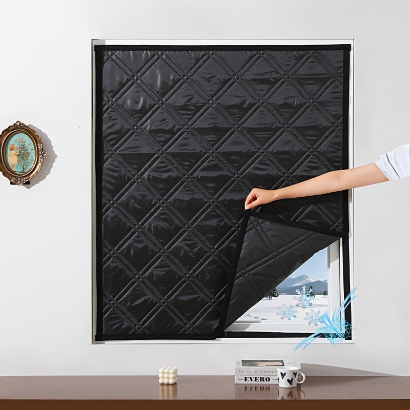 Rideau thermique occultant noir matelassé isolation hiver sans perçage