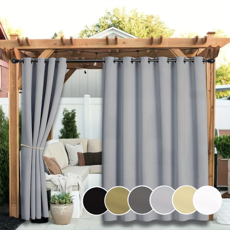 Rideaux extérieurs anti-UV et décoloration à œillets pour pergola (2 panneaux)