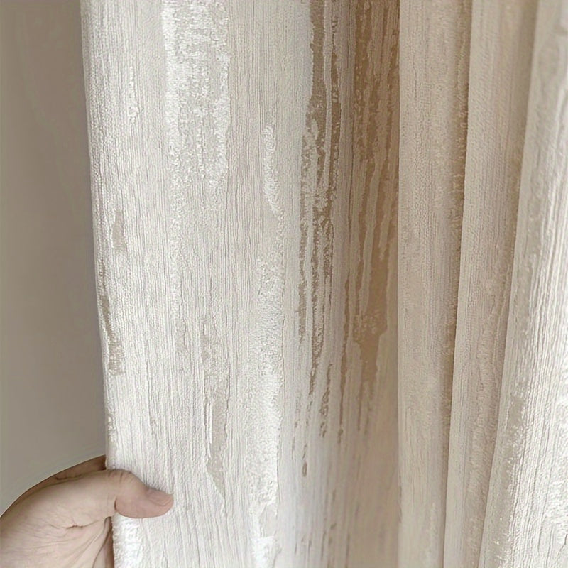 Rideau occultant jacquard chenille beige style français pour salon