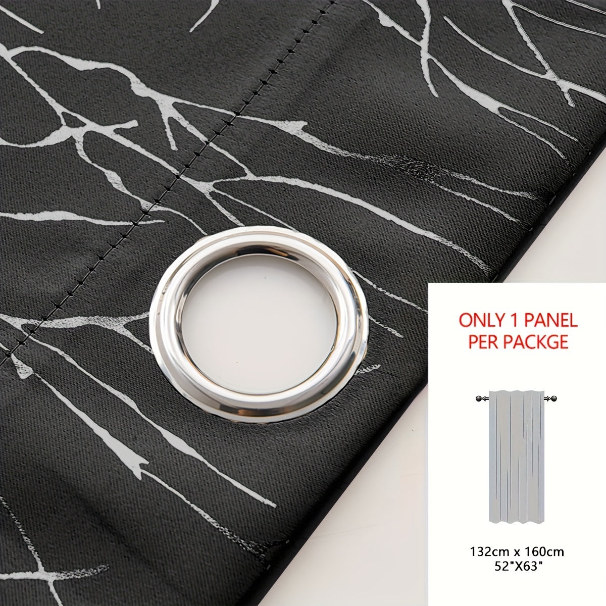 Rideau occultant à motifs branches dorées en polyester pour chambre