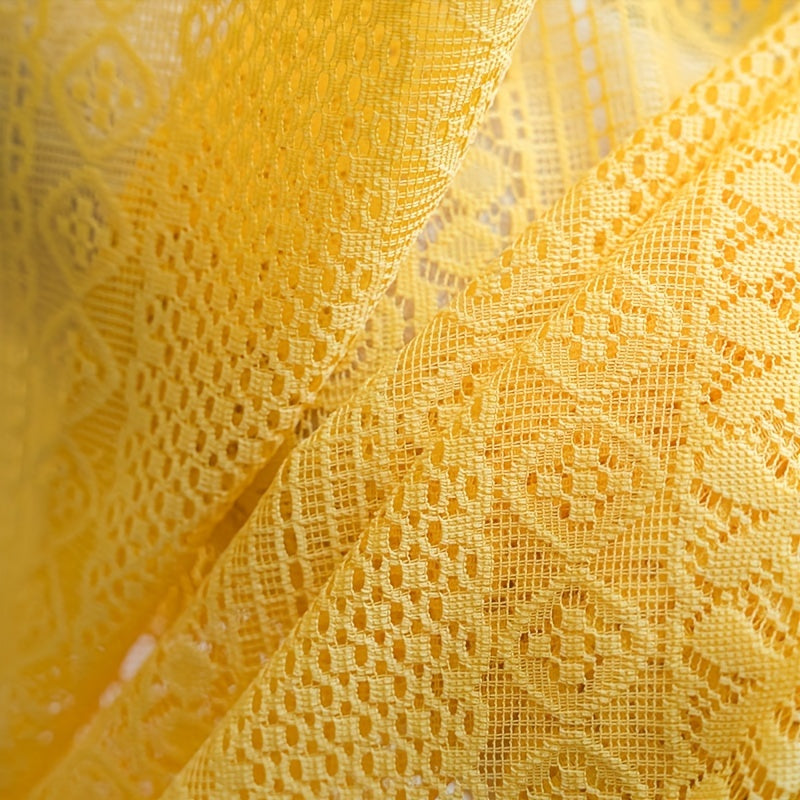 Rideau tamisant jaune en coton et nylon style bohème pour salon