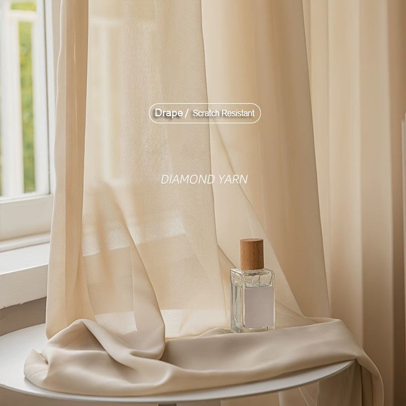 Voilage tamisant effet lin pour salon et chambre