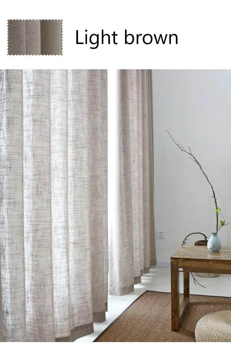 Rideau voilage coton lin moderne tamisant pour salon et chambre