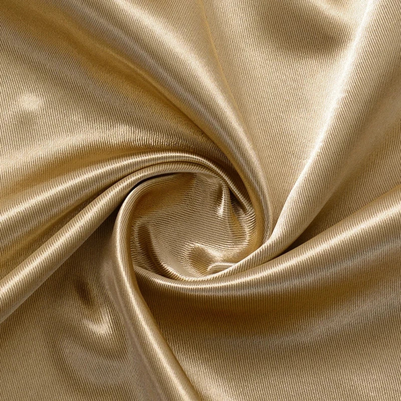 Rideau semi-occultant satin doré en polyester pour salon et chambre