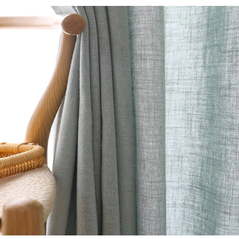 Rideau voilage coton lin moderne tamisant pour salon et chambre