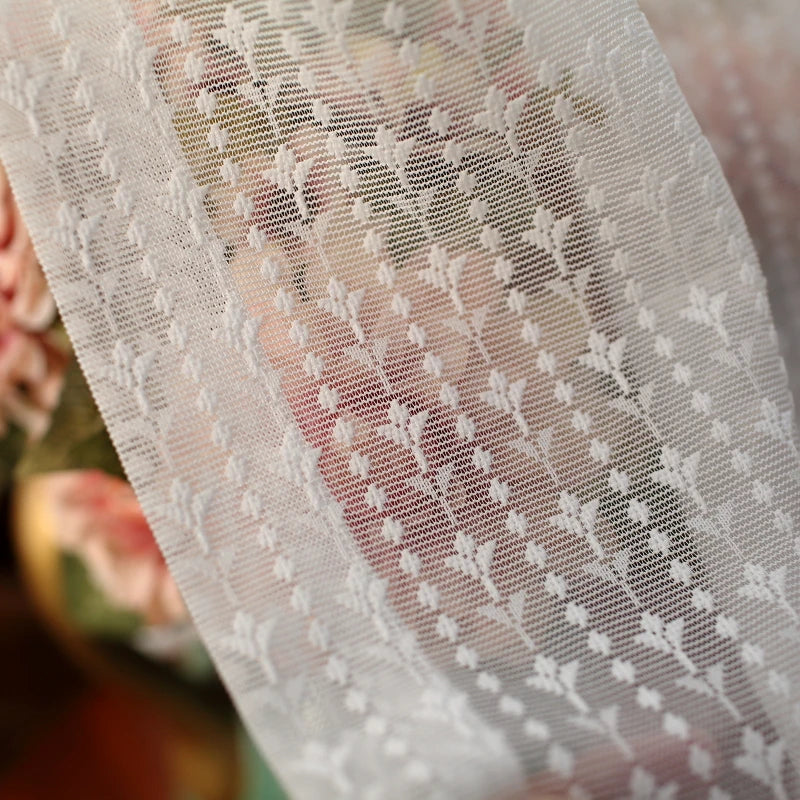 Voilage blanc brodé style moderne pour salon et chambre (1 pièce)