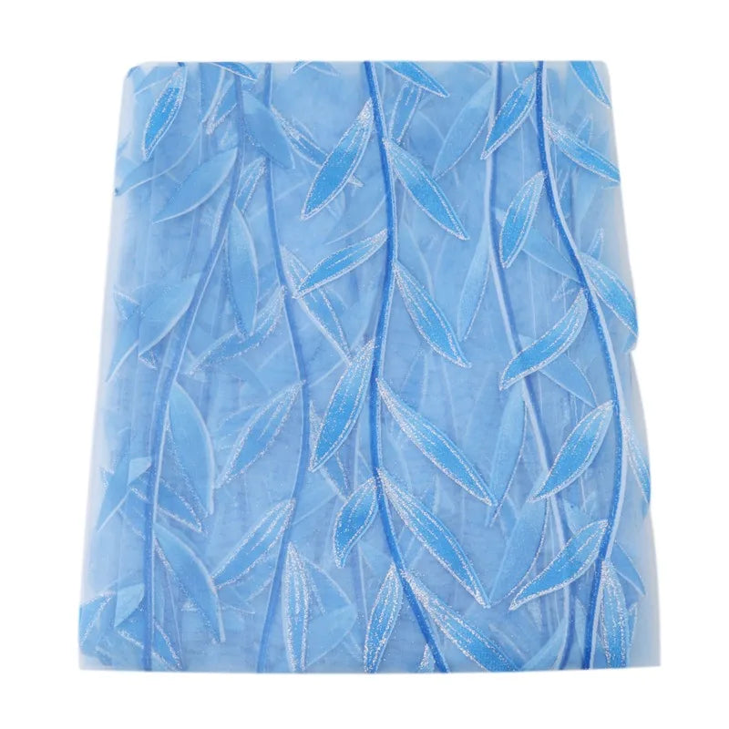 Rideaux voilage verts motif feuilles de saule en polyester (2 panneaux)