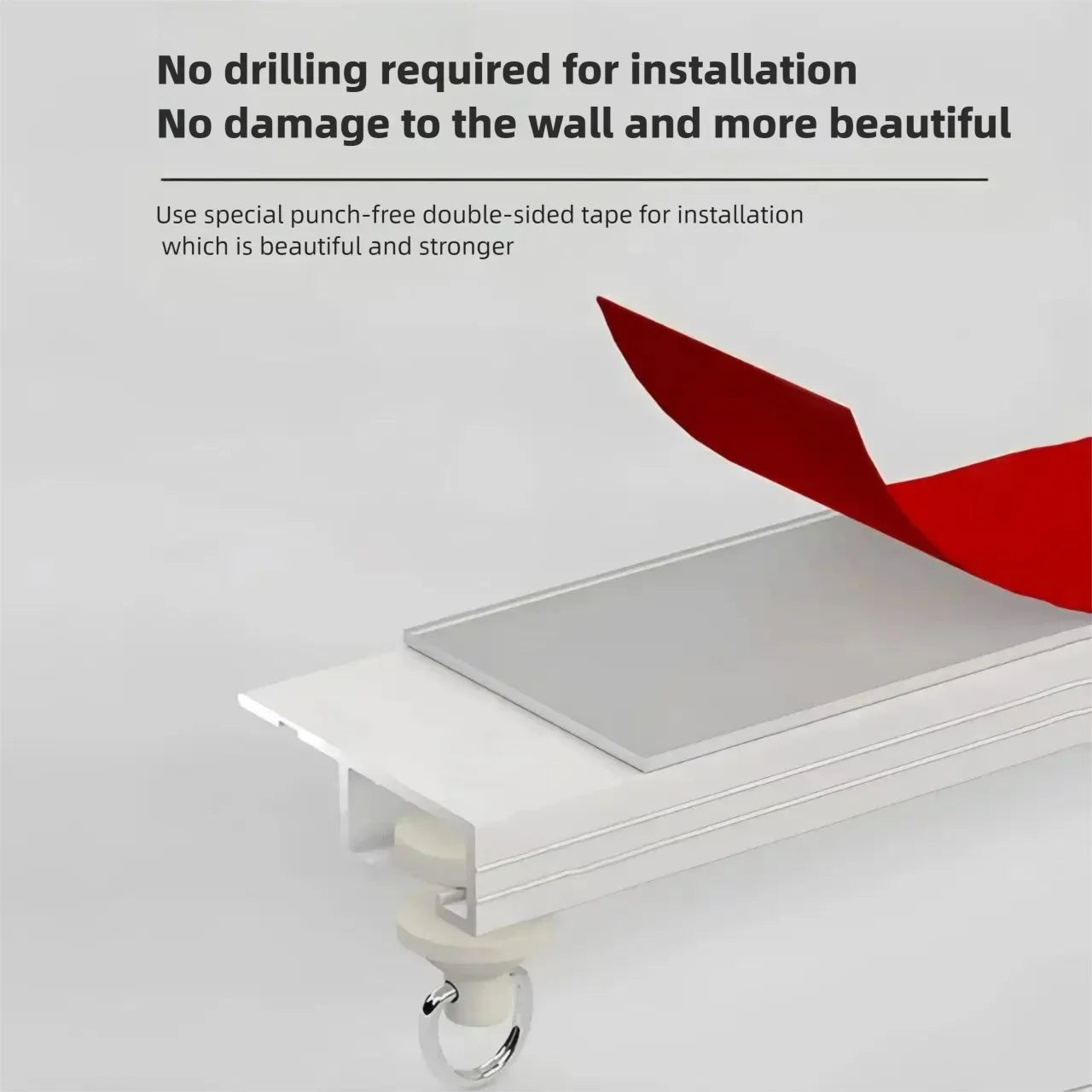 Kit de rails de rideaux ultra-fins auto-adhésifs – Installation murale ou plafond (jusqu'à 450 cm)