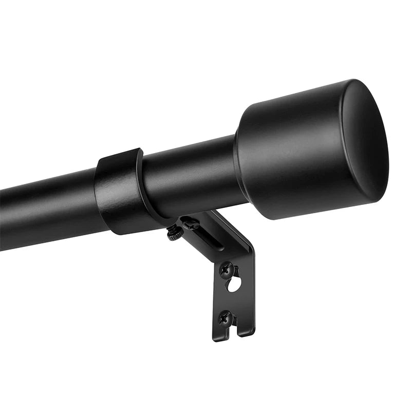Tringle rideau extensible robuste en métal noir mat pour fenêtre et grande largeur