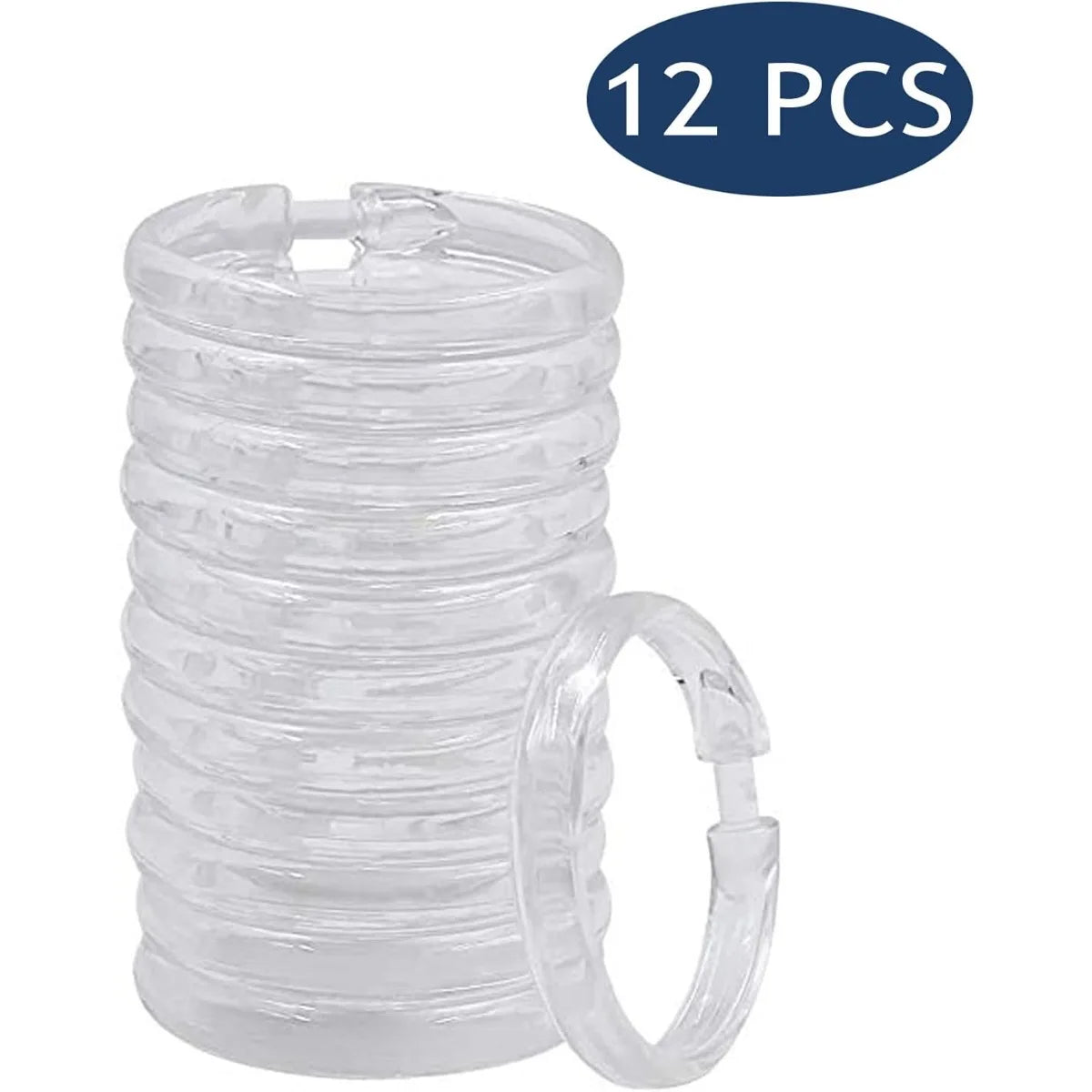 Lot de 12 crochets de rideau de douche en forme de O