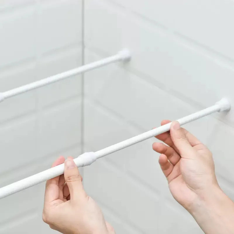 Tringle extensible à pression sans perçage en métal réglable pour rideau et placard