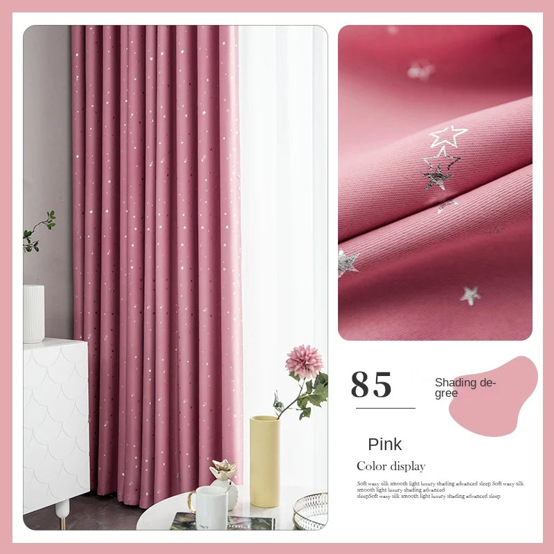 Rideau occultant enfant motif étoiles moderne pour chambre (1 panneau)