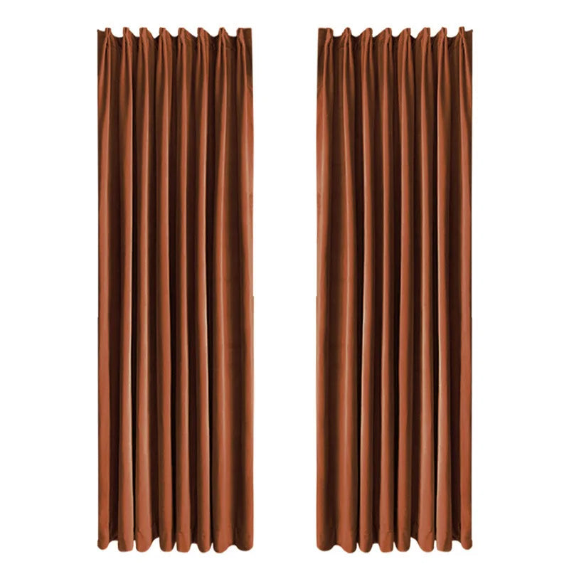 Rideau occultant velours marron moderne pour salon et chambre