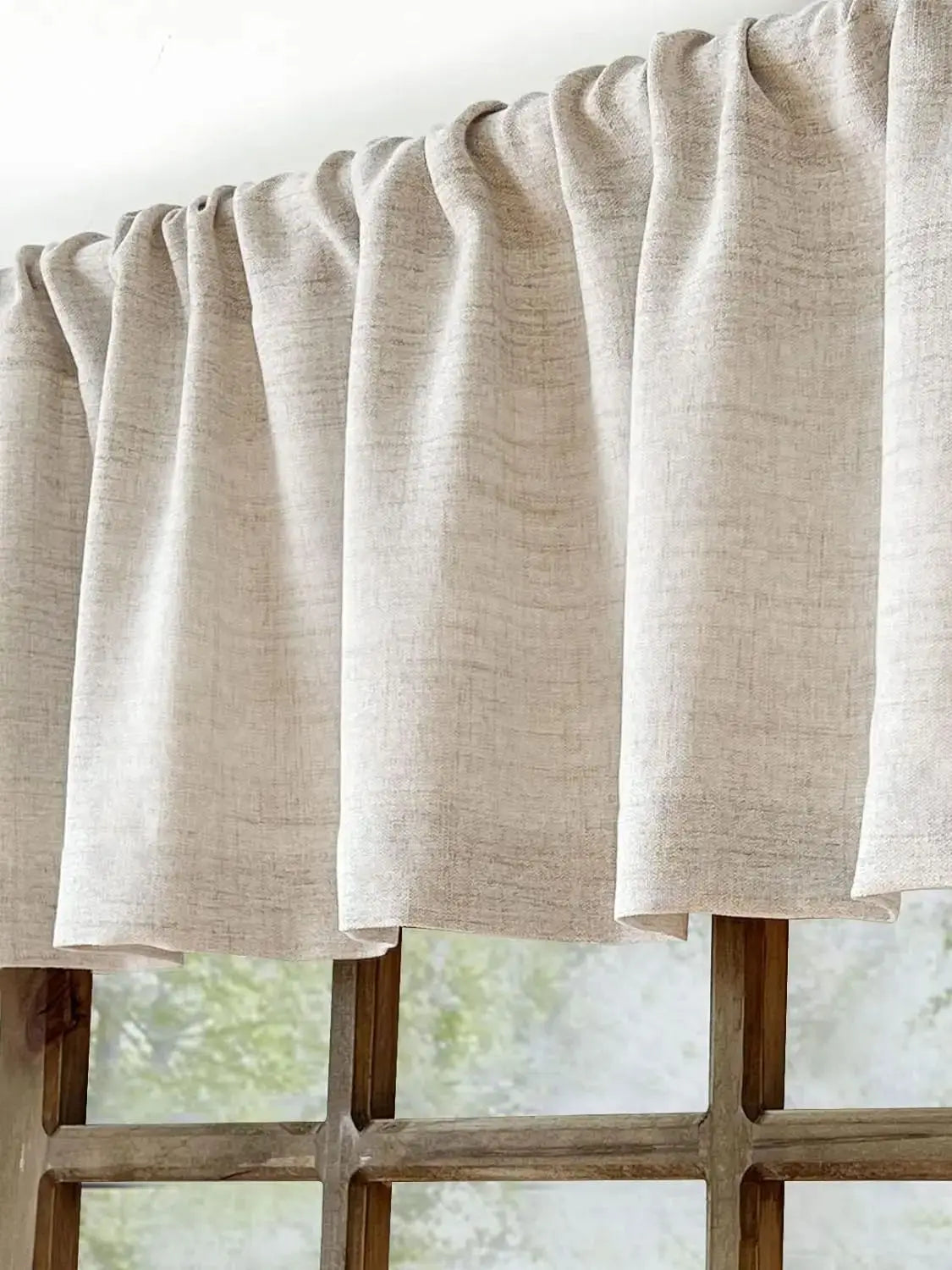 Valance en Lin pour Fenêtres – Voilage Naturel pour Cuisine et Salon