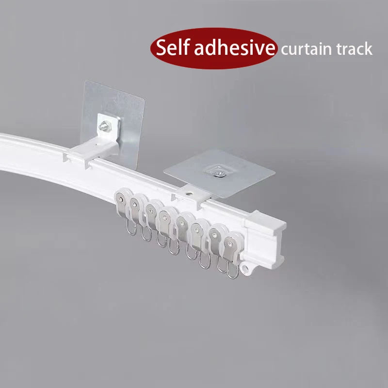Rail de rideau auto-adhésif flexible et pliable – Installation murale ou au plafond (jusqu'à 6m)