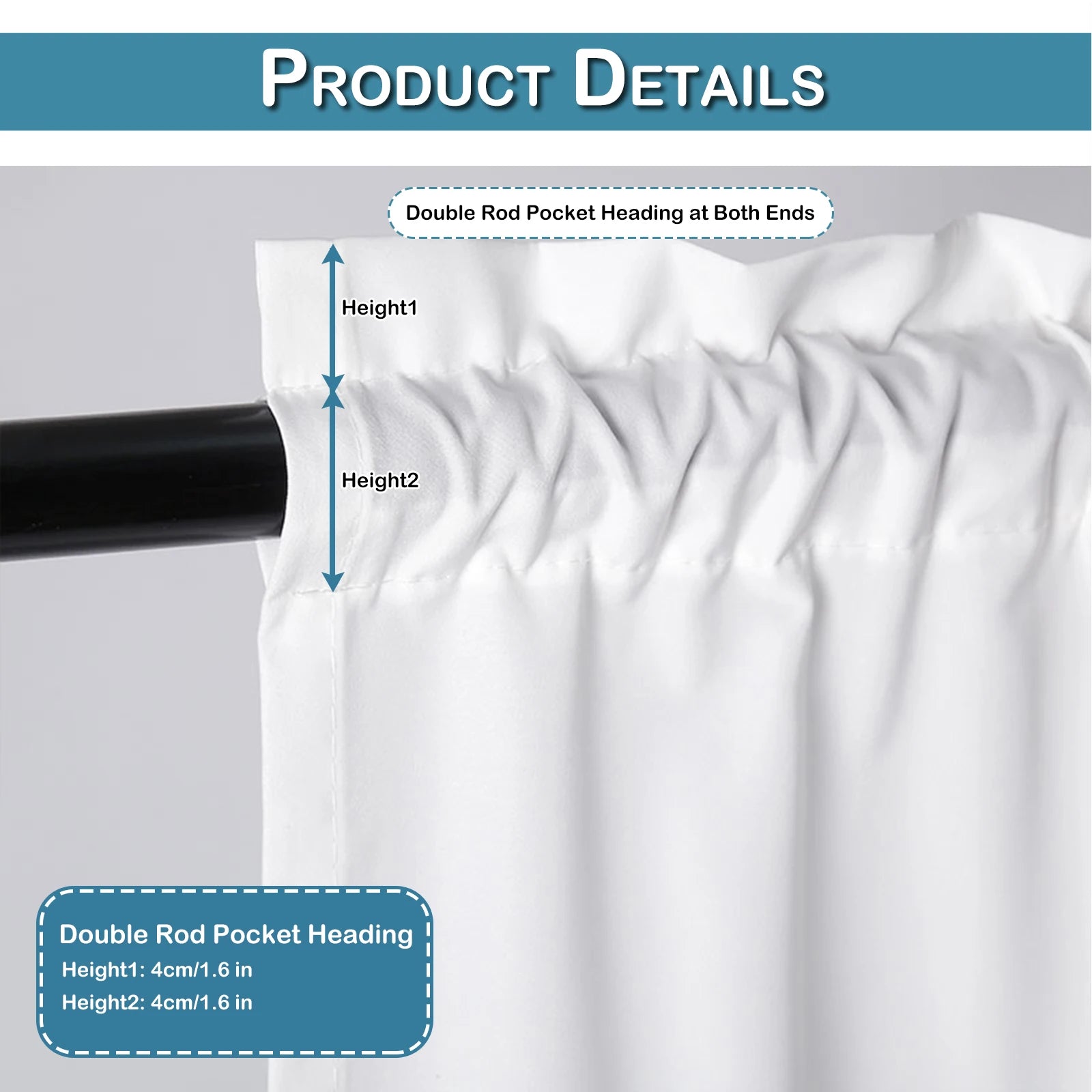 Voile de Porte Blanc Transparent avec Œillets – Rideau de Fenêtre Thermique et Occultant