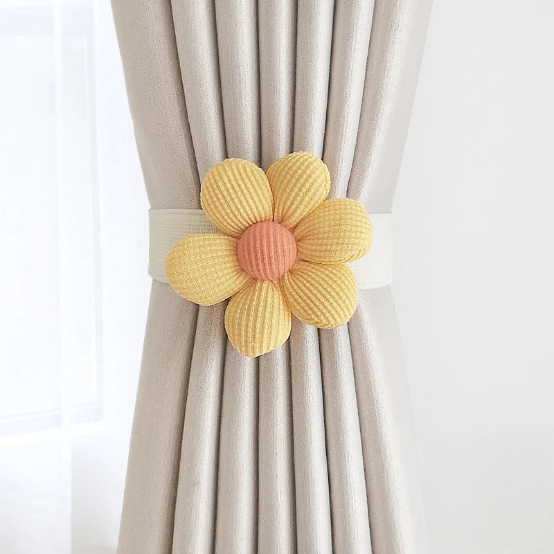 Embrasse de rideau fleur en relief avec bande élastique