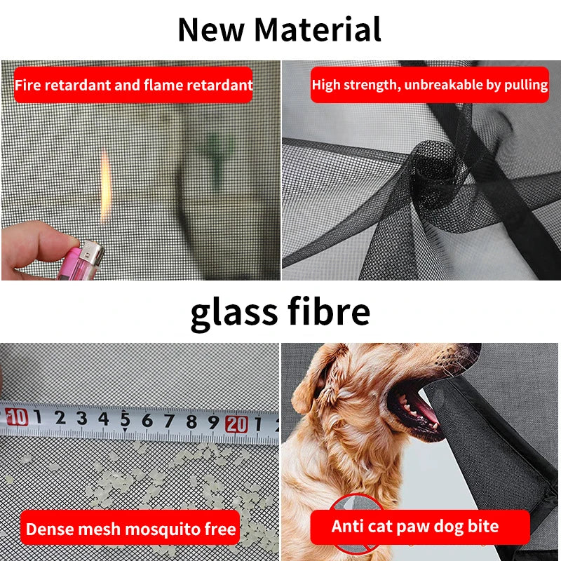Store magnétique anti-moustiques – Écran en fibre de verre, fermeture automatique, taille personnalisable pour porte