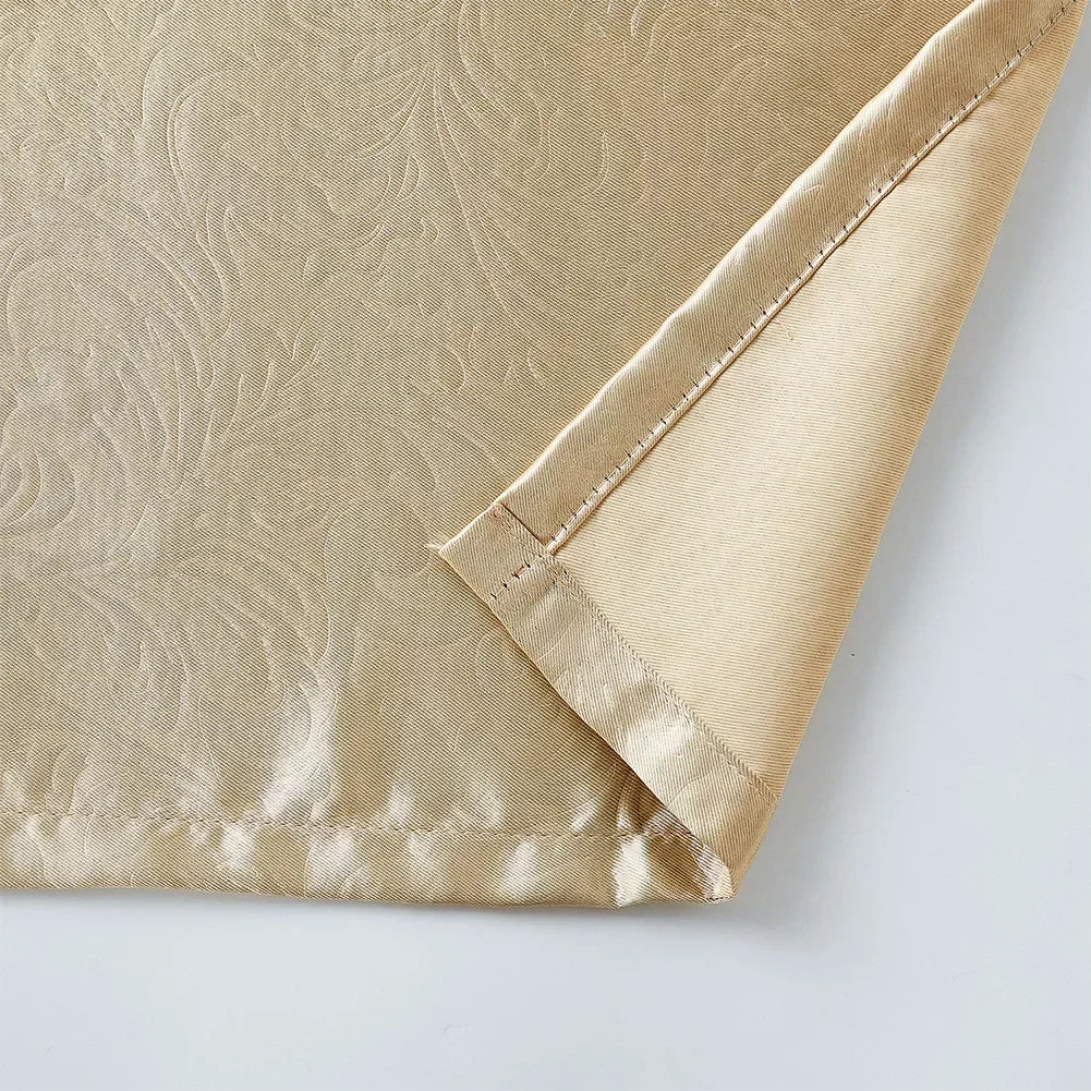 Rideau voilage brodé doré en tulle polyester style européen