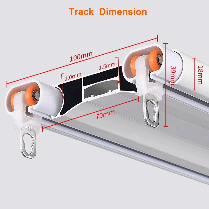 Tringle à rideaux double rail luxueuse européenne avec poulies métalliques – Installation au plafond