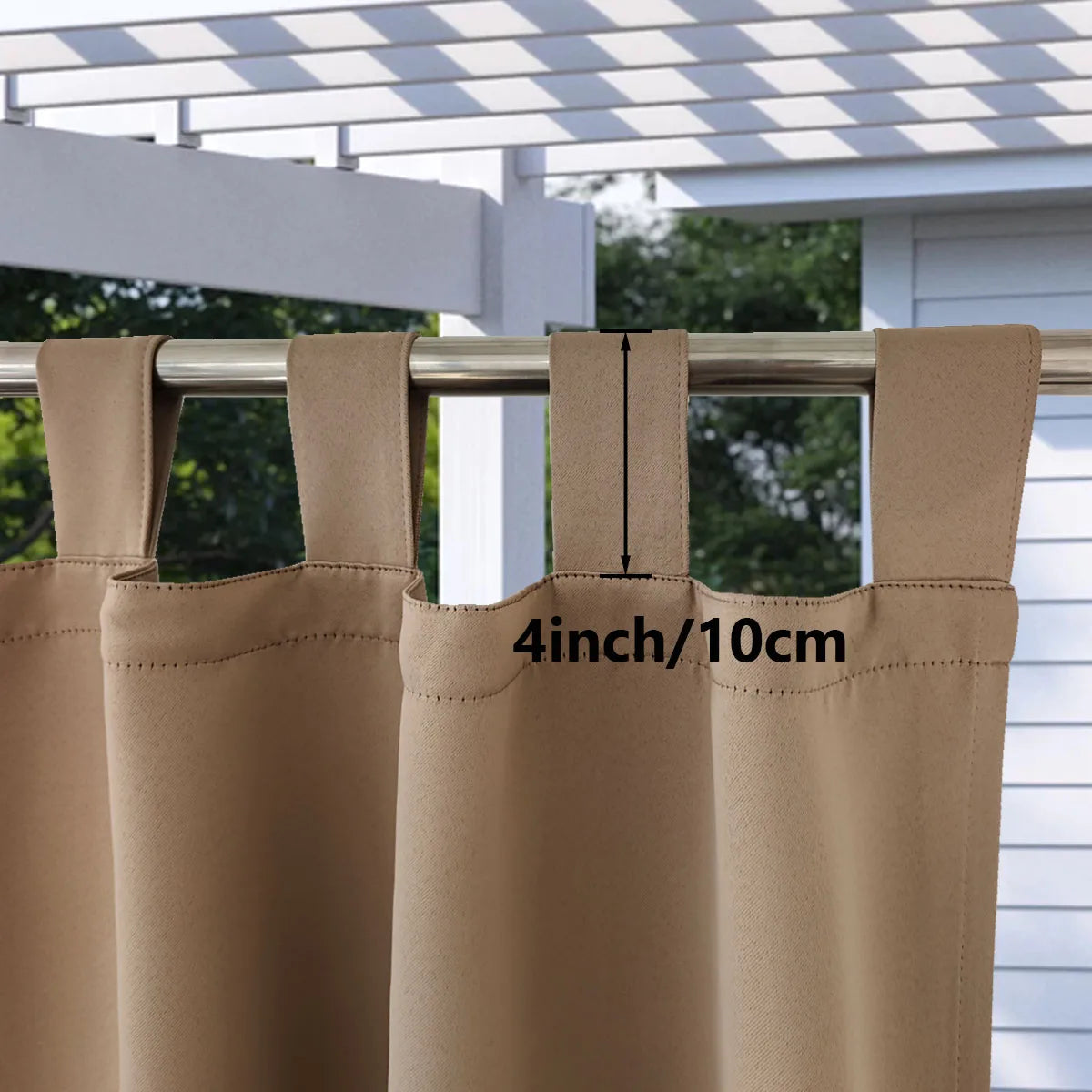 Rideau extérieur occultant thermique imperméable pour pergola et terrasse