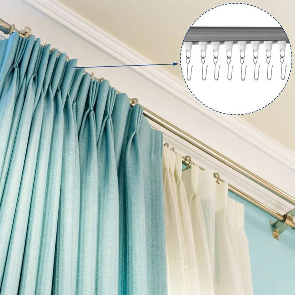 Lot de 60 crochets métalliques pour tringle à rideaux et rideaux de douche