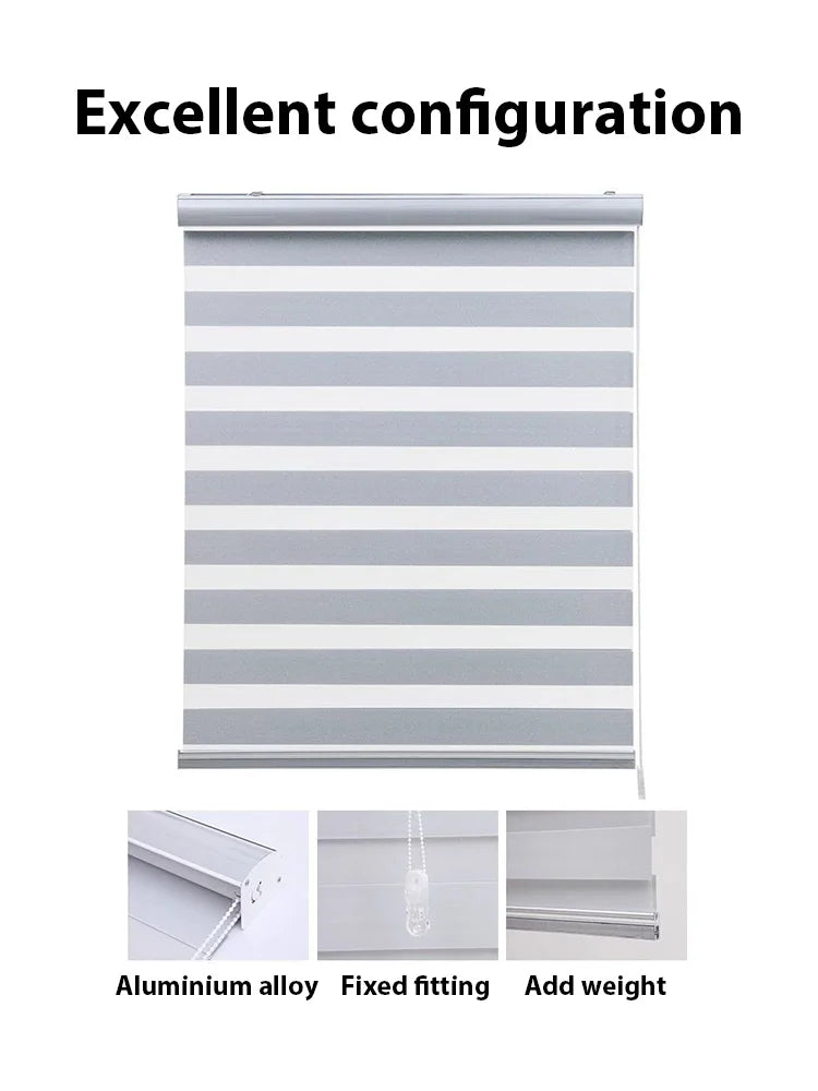 Store enrouleur double couche | Contrôle de lumière et intimité | Facile à installer