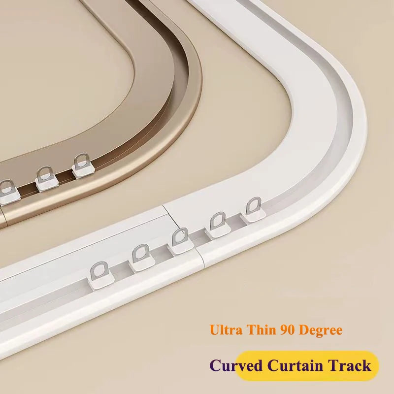 Tringle rail rideau courbe aluminium ultra fin plafond silencieux sur mesure