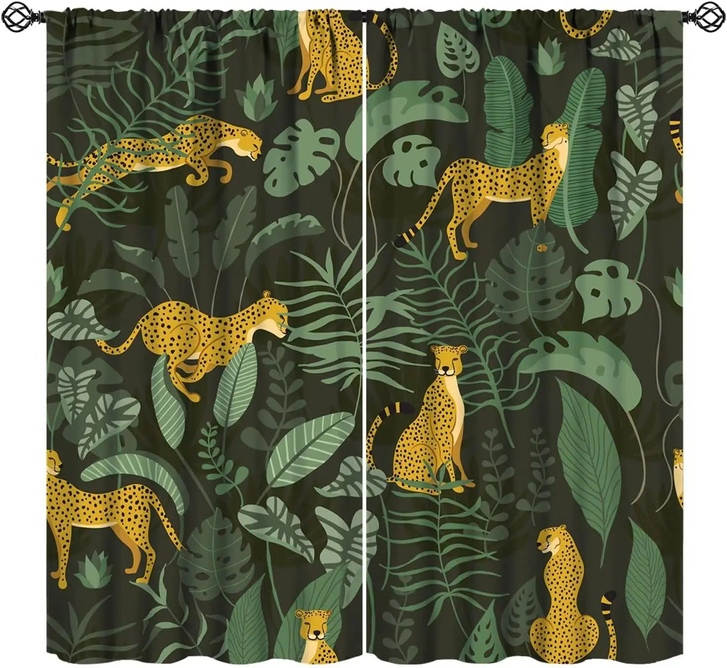 Rideaux léopard jungle occultants à motifs (lot de 2)