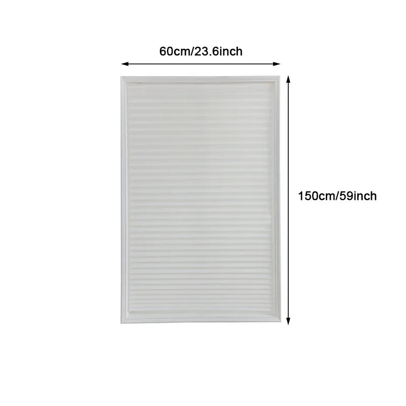Store plissé adhésif semi occultant tissu polyester pour fenêtre salle de bain et balcon (60 x 150CM)