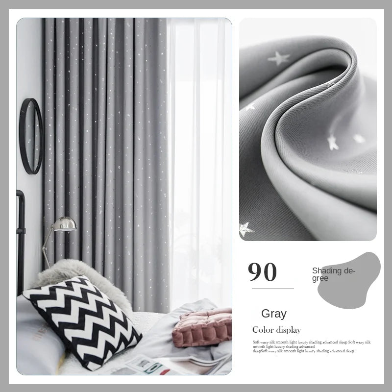 Rideau occultant enfant motif étoiles moderne pour chambre (1 panneau)