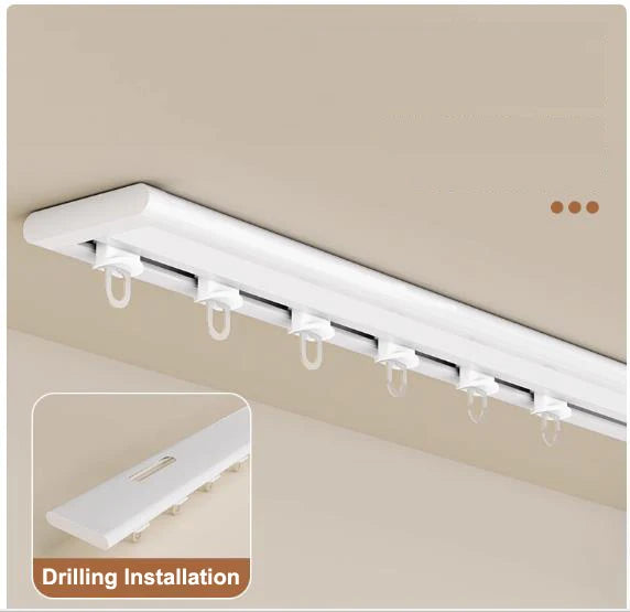 Tringle rail rideau courbe aluminium ultra fin plafond silencieux sur mesure