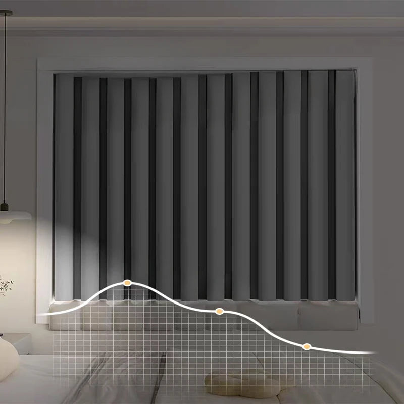 Rideau occultant thermique matelassé gris et beige pour chambre et bureau