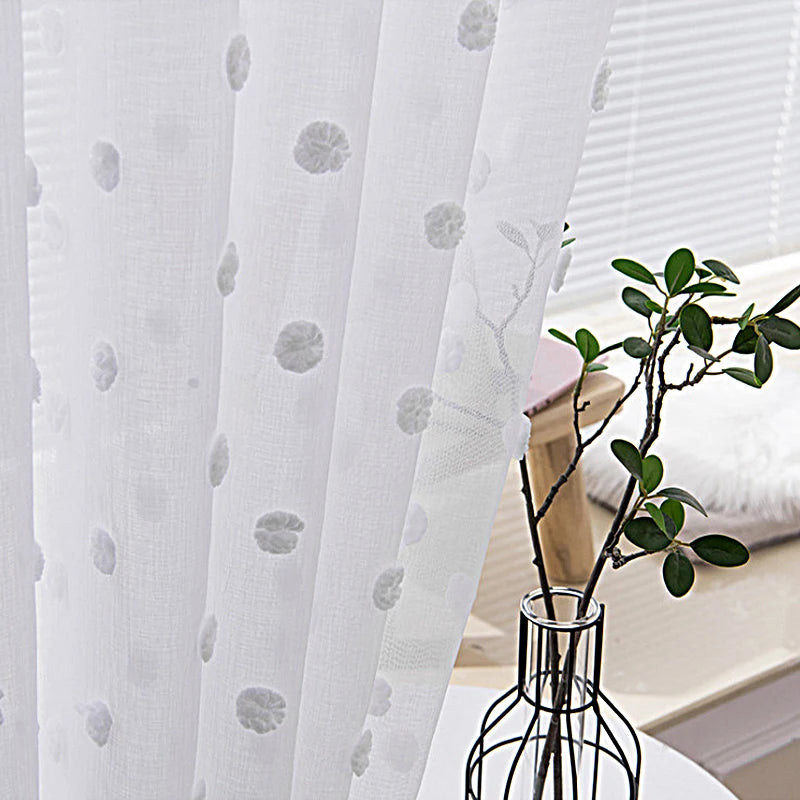Rideau de Tulle Blanc pour Fenêtre – Voilage Moderne pour Salon et Chambre