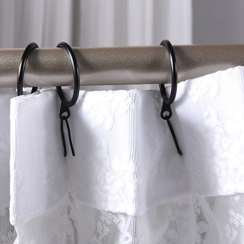 Lot de 60 anneaux métalliques pour rideaux avec crochets à épingle
