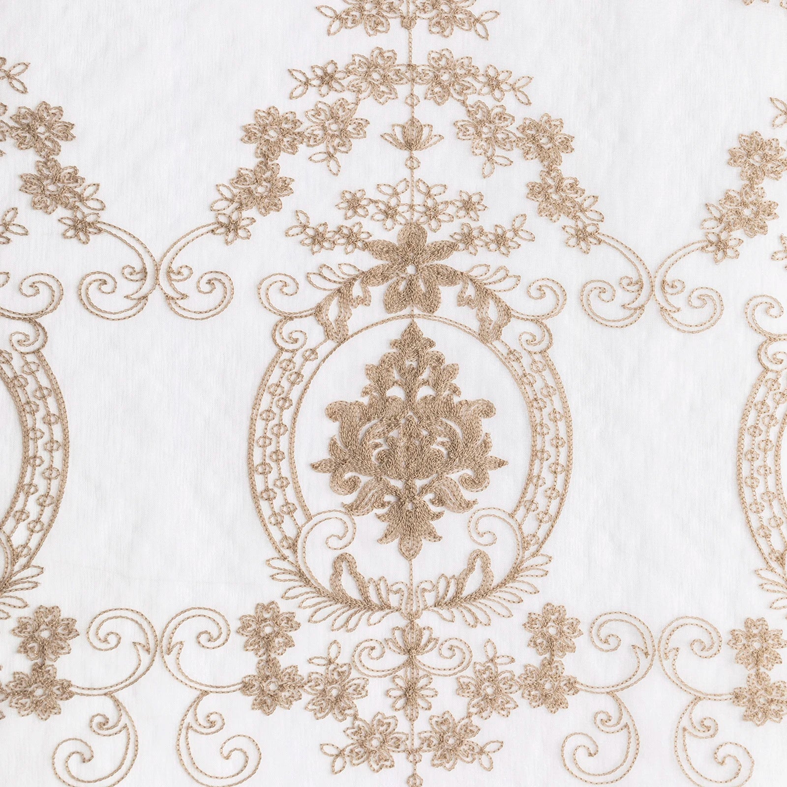 Rideaux voilages brodés à œillets – 2 panneaux légers pour salon et chambre