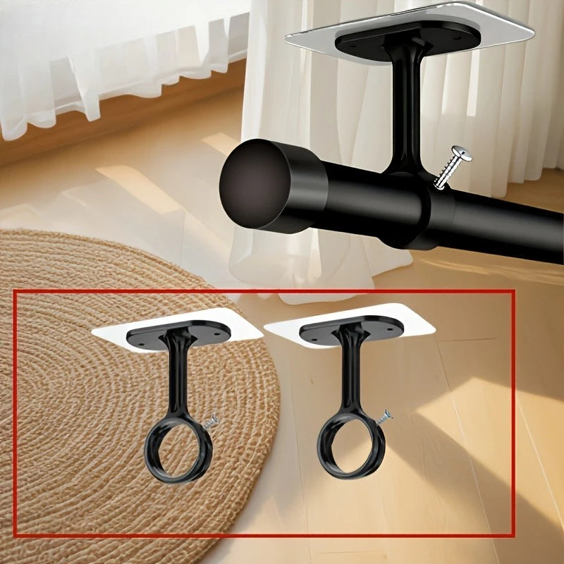 Support de tringle à rideaux non perforant, autocollant et ajustable pour plafond