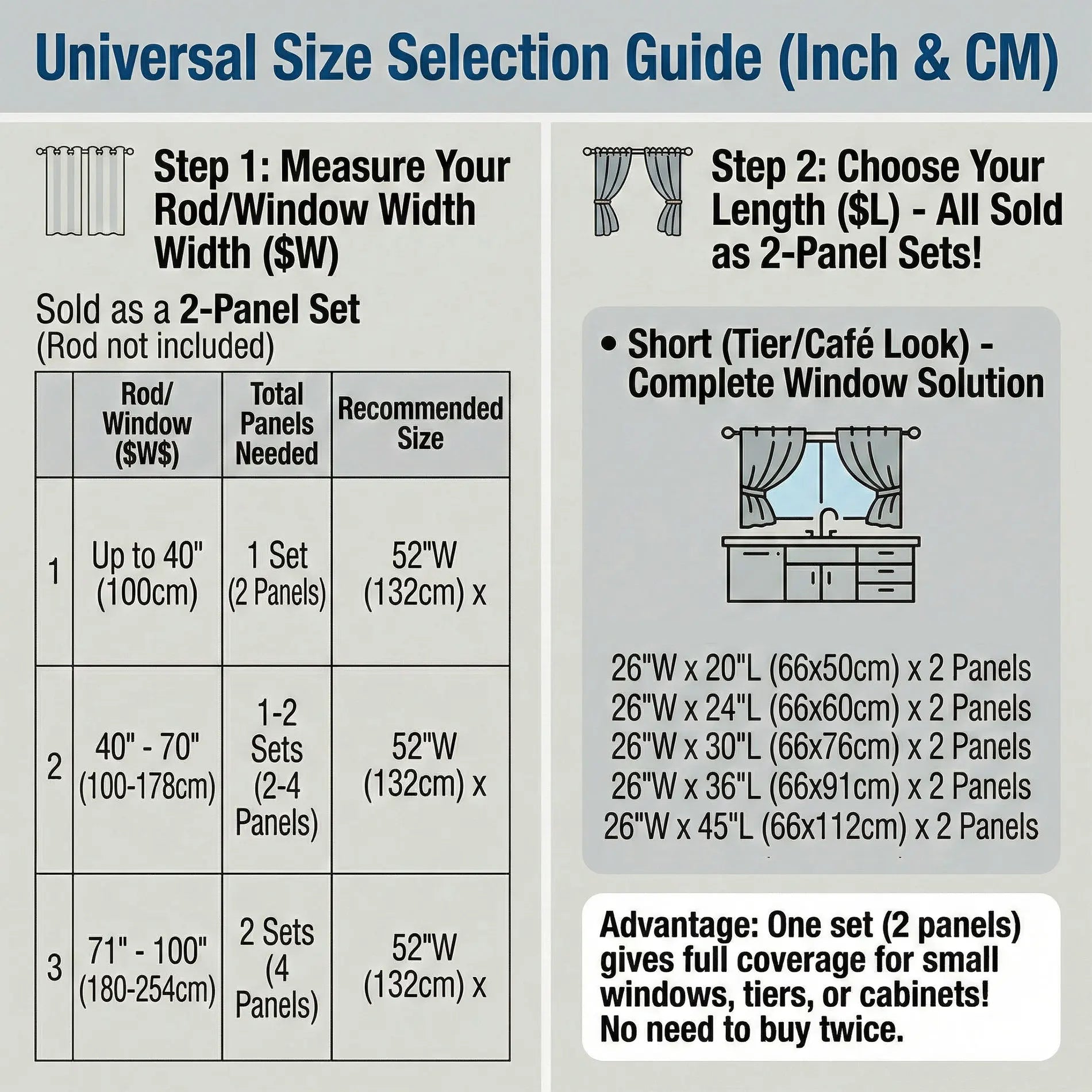 Rideau en lin imprimé style ferme pour cuisine (2 pièces)