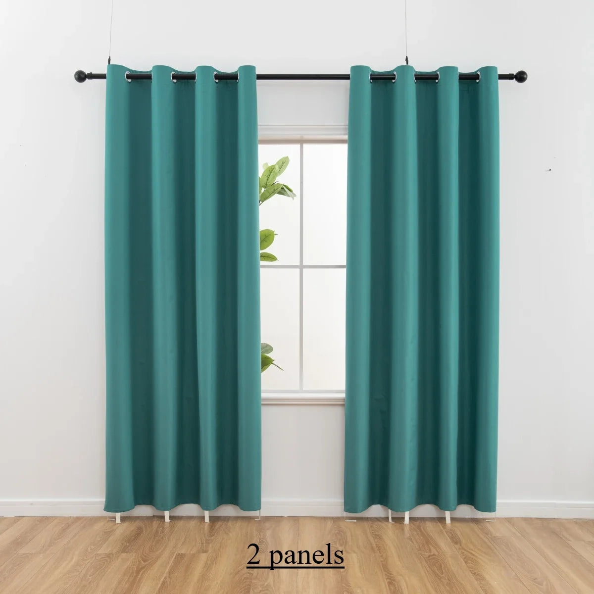 Rideaux occultants 100% polyester unis pour chambre et salon (2 panneaux)