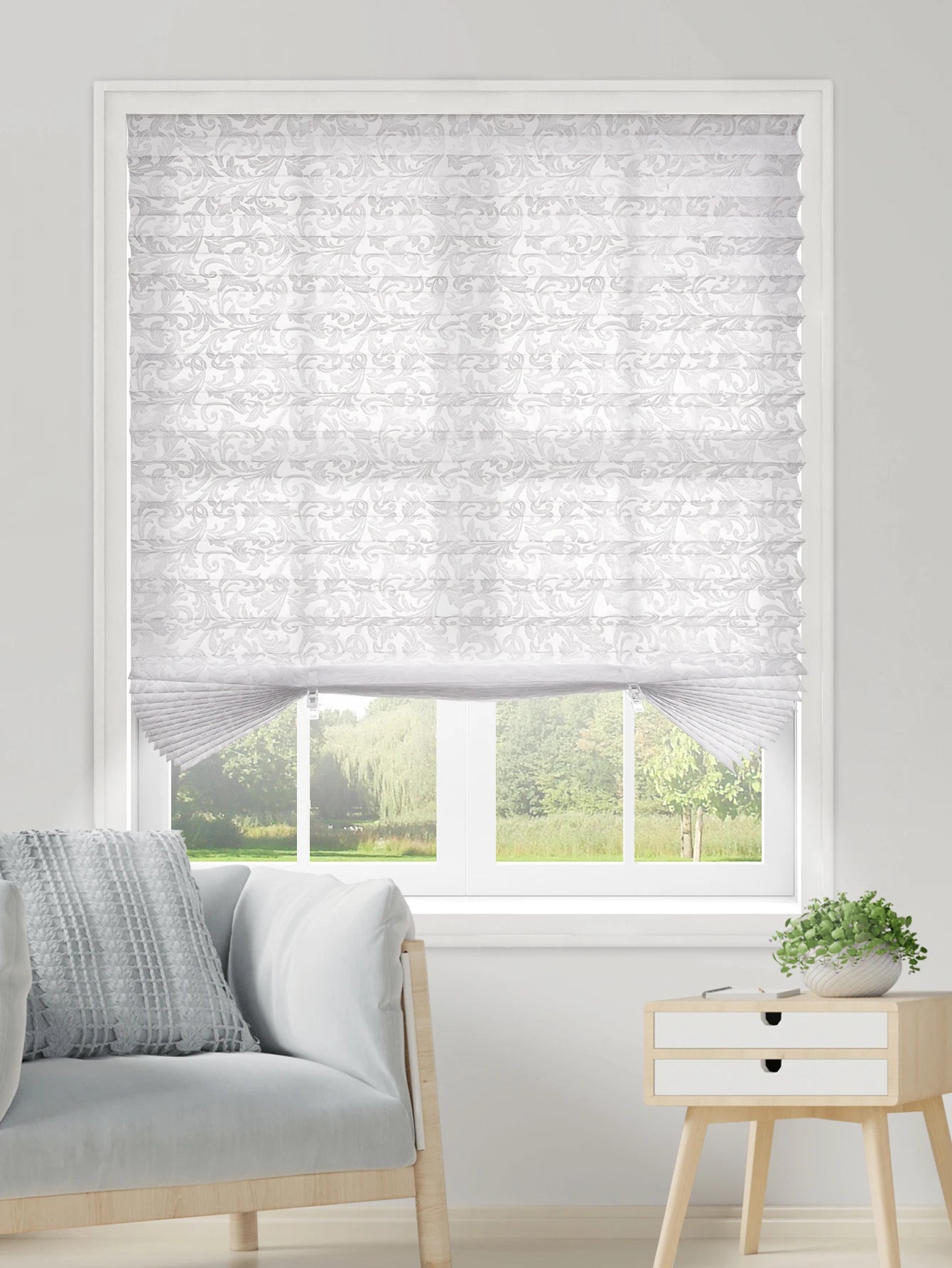 Store plissé occultant sans perçage en tissu non tissé ajustable pour fenêtre