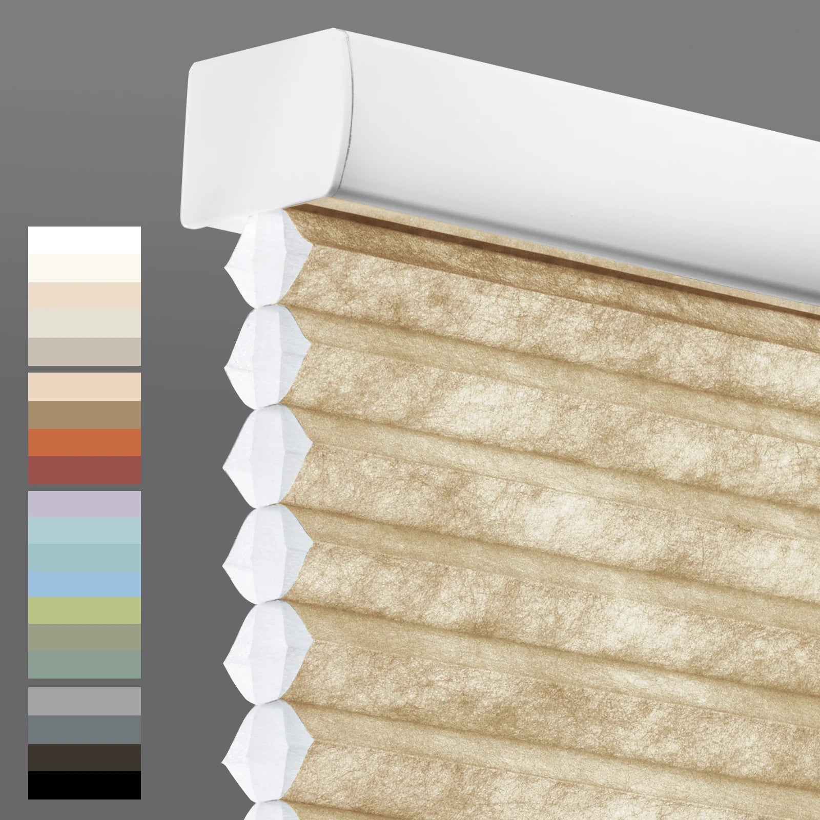 Stores cellulaires sans cordon – Protection de la vie privée, filtre de lumière, stores pliés en polyester, taille personnalisée