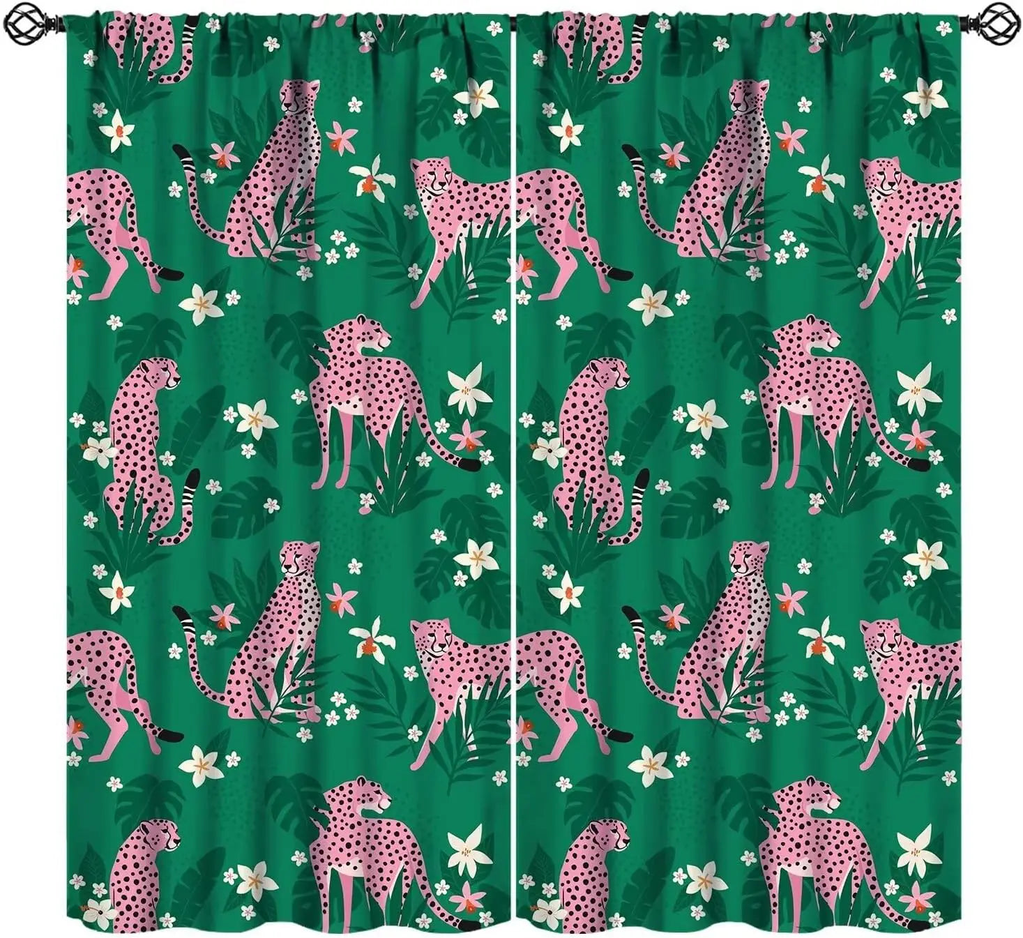 Rideaux léopard jungle occultants à motifs (lot de 2)