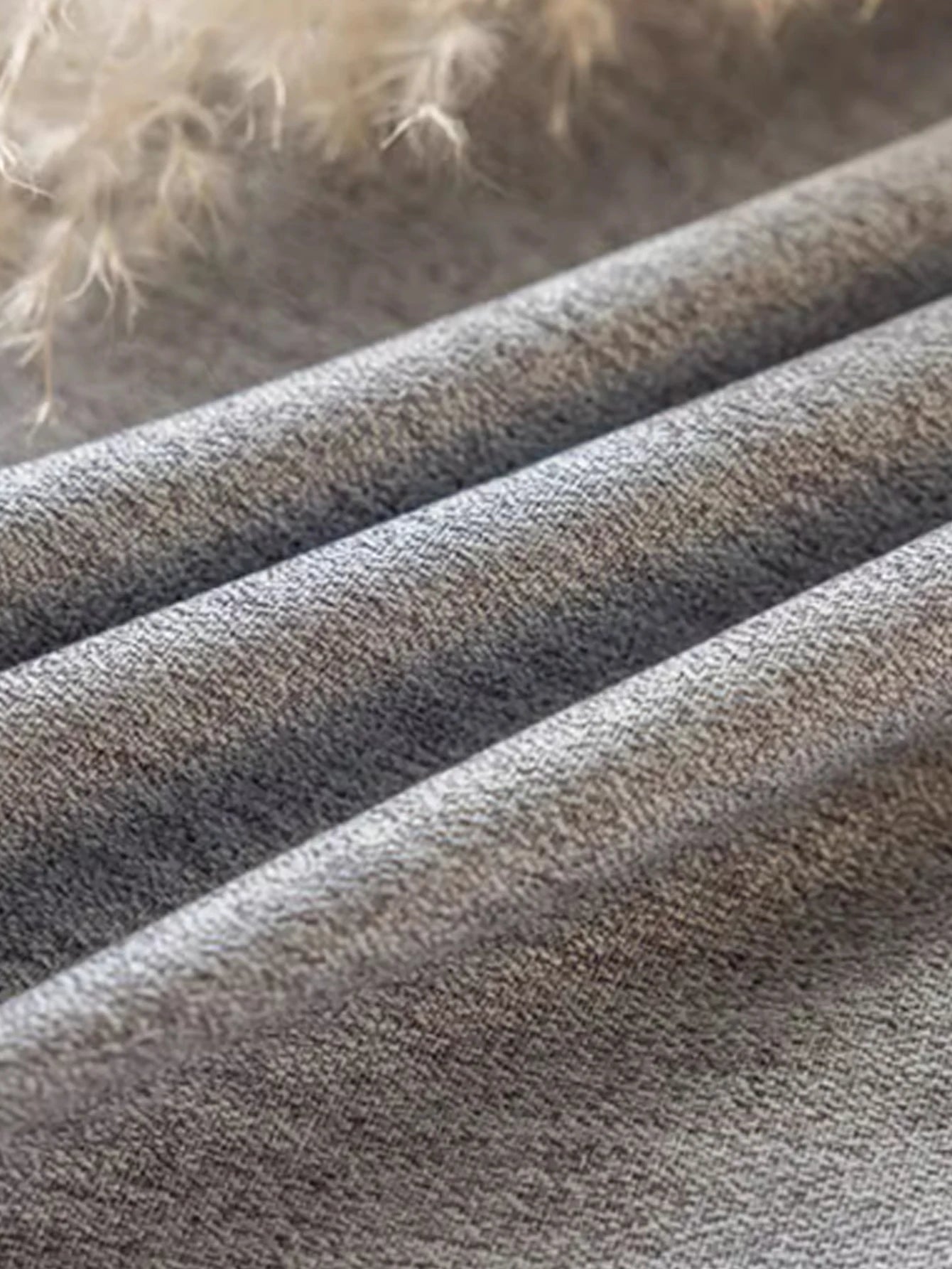 Rideau occultant gris effet lin en polyester pour salon et chambre