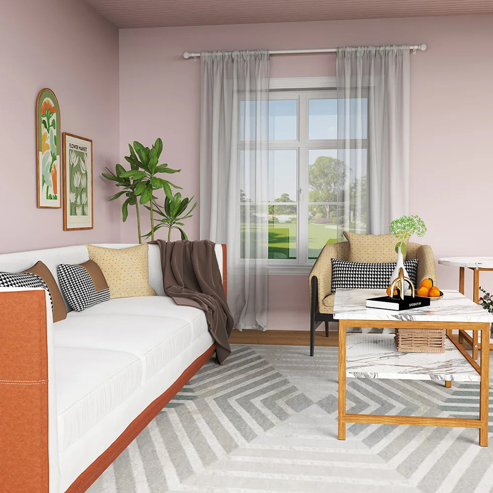 Tringle à rideaux splicée en fer avec embouts décoratifs